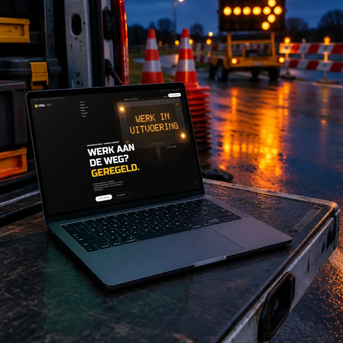 Website van YOA Verkeerstechniek